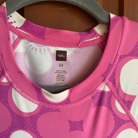 Tea girls three piece swim suit. Bikini and rash guard size 12. - Picture 5 of 9